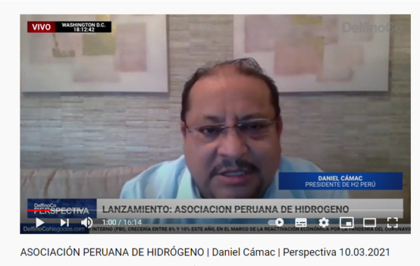 Entrevista de Daniel Cámac, Presidente de H2 Perú, para el noticiero económico  DelfinoCo Negocios con base en Washington DC, para las Américas.